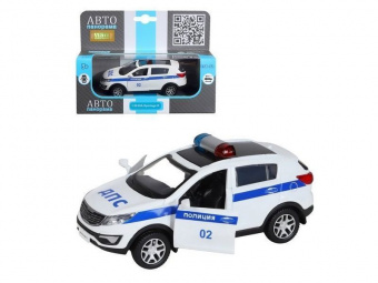 Машина АВТОПАНОРАМА KIA SPORTAGE R, Полиция, 1/39, инерция, откр. двери, в/к 17,5*12,5*6,5 см