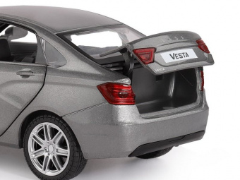 Машина ''АВТОПАНОРАМА'' LADA VESTA седан, 1/24,  серый, свет. звук. эффекты, в/к 24,5x12,5x10,5 см