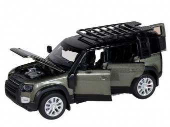 Машина АВТОПАНОРАМА Land Rover Defender 110, 1/32, зеленый, свет, звук, в/к 17,5*13,5*9 см