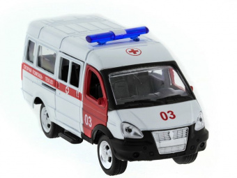 Машина ''АВТОПАНОРАМА'' инерц. ГАЗель (скорая) 1/50, в/к 14,5*8*5,5 см
