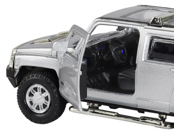 Машина ''АВТОПАНОРАМА'' Hummer H3, серебряный, 1/32, свет, звук, инерция, в/к 17,5*13,5*9 см