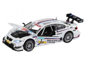Машина ''АВТОПАНОРАМА'' BMW M3 DTM, белый, 1/32, свет, звук, инерция, в/к 17,5*13,5*9 см