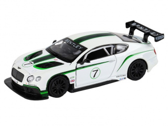 Машина ''АВТОПАНОРАМА'' Bentley Continental GT3, белый, 1/32, свет, звук, инерция, в/к 17,5*13,5*9 см