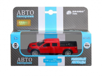 Машина АВТОПАНОРАМА Ford F-150 SVT Raptor-2, красный, 1/52, инерция, в/к 17,5*12,5*6,5 см