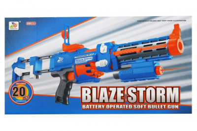 Автомат Blaze Storm с мягкими пулями на батарейках + фонарик