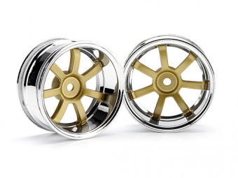 Диски туринг 1/10 - 57S-PRO CHROME/GOLD (9мм OFFSET)