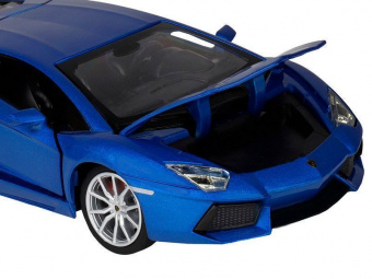 Машина АВТОПАНОРАМА Lamborghini Aventador Coupé, 1/24, синий, свет, звук, в/к 24,5*12,5*10,5 см