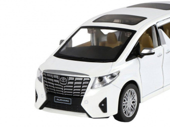 Машина ''АВТОПАНОРАМА'' Toyota Alphard, белый, 1/29, свет, звук, инерция, в/к 20*10*11 см
