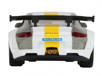 Машина ''АВТОПАНОРАМА'' Porsche 911 GT3 RSR, серебряный, 1/32, свет, звук, инерция, в/к 17,5*13,5*9см