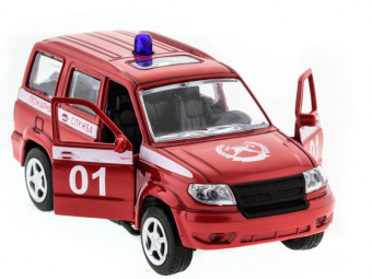 Машина ''АВТОПАНОРАМА'' инерц. УАЗ Патриот (пожарная) 1/50, в/к 12*7*5,5 см