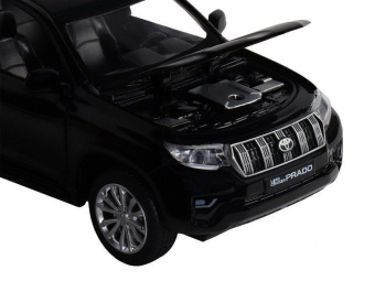 Машина ''АВТОПАНОРАМА'' Land Cruiser Prado, черный, 1/32, свет, звук, инерция, в/к 17,5*13,5*9 см