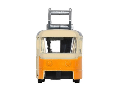 Трамвай ''Автопанорама'', желтый, 1/90, свет, звук, инерция, в/к 22*13,5*5,8 см