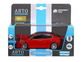 Машина ''АВТОПАНОРАМА'' Toyota Camry, красный, 1/32, свет, звук, инерция, в/к 17,5*13,5*9 см