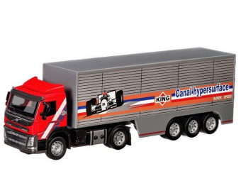 Машина ''АВТОПАНОРАМА'' Volvo, красный, 1/50, свет, звук, в/к 28*14*10 см