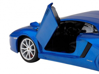 Машина АВТОПАНОРАМА Lamborghini Aventador Coupé, 1/24, синий, свет, звук, в/к 24,5*12,5*10,5 см