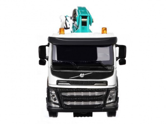 Машина ''АВТОПАНОРАМА'' Volvo бетононасос, белый, 1/50, свет, звук, в/к 28*14*10 см