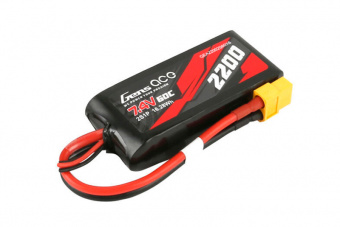 Аккумулятор Gens Ace 2200mAh 7.4V 60C 2S1P Lipo с разъемом XT60