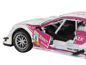 Машина ''АВТОПАНОРАМА'' BMW M3 DTM, белый-розовый, 1/32, свет, звук, инерция, в/к 17,5*13,5*9 см