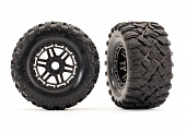Шины и диски, assembled, glued (black wheels, Maxx® All-Terrain tires, foam inserts) (2) (17mm splined) (TSM® rated)