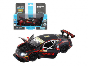 Машина ''АВТОПАНОРАМА'' Bentley Continental GT3, черный, 1/32, в/к 17,5*13,5*9 см