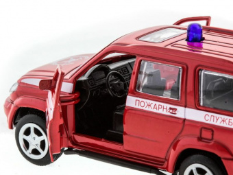 Машина ''АВТОПАНОРАМА'' инерц. УАЗ Патриот (пожарная) 1/50, в/к 12*7*5,5 см