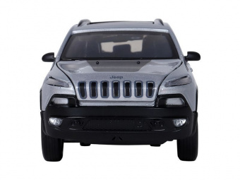 Машина АВТОПАНОРАМА Jeep  Cherokee, 1/32, серебряный, инерция, свет, звук, в/к 17,5*13,5*9 см