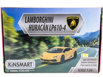 Машина Kinsmart Lamborghini Huracan инерция (1/12шт.) 1:36 б/к