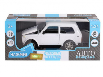 Машина АВТОПАНОРАМА ВАЗ 21214, 1/22, белый, инерция, в/к 24,5*12,5*10,5 см