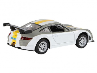 Машина ''АВТОПАНОРАМА'' Porsche 911 GT3 RSR, серебряный, 1/32, свет, звук, инерция, в/к 17,5*13,5*9см