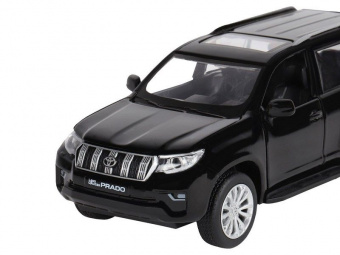 Машина ''АВТОПАНОРАМА'' Land Cruiser Prado, черный, 1/32, свет, звук, инерция, в/к 17,5*13,5*9 см