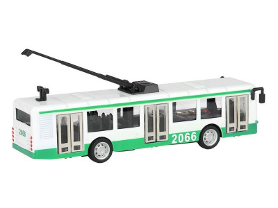 Троллейбус ''Автопанорама'', зеленый, 1/90, свет, звук, инерция, в/к 22*13,5*5,8 см