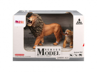 Набор фигурок животных MASAI MARA MM211-125 серии Мир диких животных: Семья львов, 2 пр.