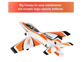 Радиоуправляемый самолет Top RC Jet Star Pro оранжевый 800мм импеллер 64мм 2.4G 4-ch LiPo RTF