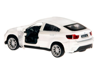 Машина АВТОПАНОРАМА BMW X6, 1/43, белый, инерция, откр. двери, в/к 17,5*12,5*6,5 см