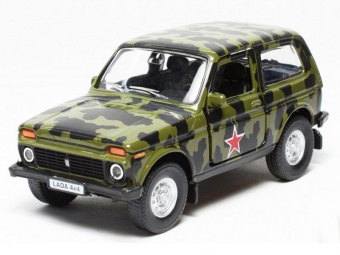 Машина Autotime ''LADA 4x4'' армейская 1:36