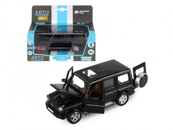 Машина АВТОПАНОРАМА Mercedes-Benz G350d, черный, 1/32, свет, звук, инерция, в/к 18*9*13,5 см