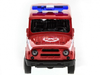 Машина ''АВТОПАНОРАМА'' инерц. УАЗ-469 (пожарная) 1/50, в/к 12*7*5,5 см