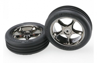 Tires & wheels, assembled (Tracer 2.2'' black chrome wheels, Alias ribbed 2.2' 