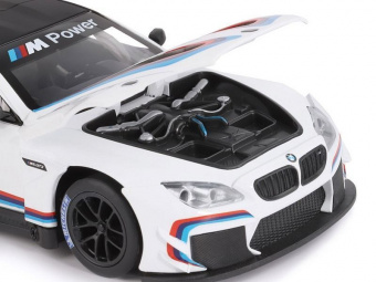 Машина ''АВТОПАНОРАМА'' BMW M6 GT3, белый, 1/24, свет, звук, в/к 24,5*12,5*10,5 см