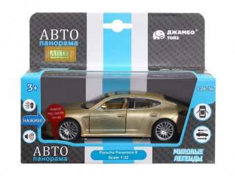 Машина ''АВТОПАНОРАМА'' Porsche Panamera S, золотой, 1/32, свет, звук, инерция, в/к 17,5*13,5*9 см