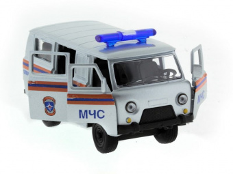 Машина ''АВТОПАНОРАМА'' инерц. УАЗ-452 (МЧС) 1/50, в/к 12*7*5,5 см