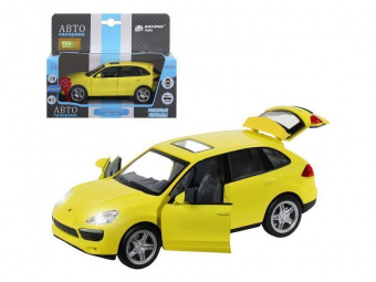 Машина ''АВТОПАНОРАМА'' Porsche Cayenne S, желтый, 1/32, свет, звук, инерция, в/к 17,5*13,5*9 см