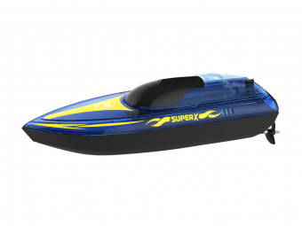Радиоуправляемый катер Flytec V555 (голубой) с подсветкой 2.4G RTR