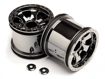 Диски трак 1/10 - WARLOCK BLACK CHROME (2.2in) 2шт