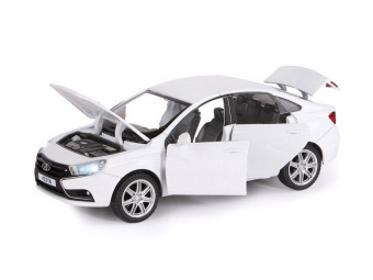 Машина '''АВТОПАНОРАМА'' LADA VESTA седан, 1/24,  белый, свет. звук. эффекты, в/к 24,5x12,5x10,5 см