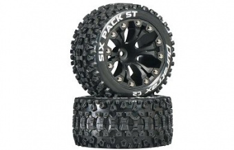 Покрышка и колёсный диск перед/зад Six Pack ST 2.8'' 2WD (2шт.) (чёрные)