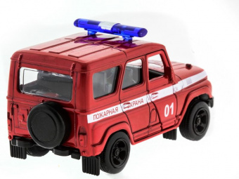 Машина ''АВТОПАНОРАМА'' инерц. УАЗ-469 (пожарная) 1/50, в/к 12*7*5,5 см