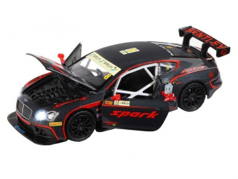 Машина ''АВТОПАНОРАМА'' Bentley Continental GT3, черный, 1/32, в/к 17,5*13,5*9 см