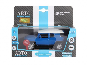 Машина ''АВТОПАНОРАМА'' Toyota FJ Cruiser, синий, 1/32, свет, звук, инерция, в/к 17,5*13,5*9 см