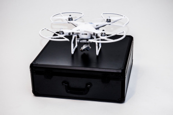 Кейс алюминиевый черный для квадрокоптера DJI Phantom 3 с защитой пропеллеров